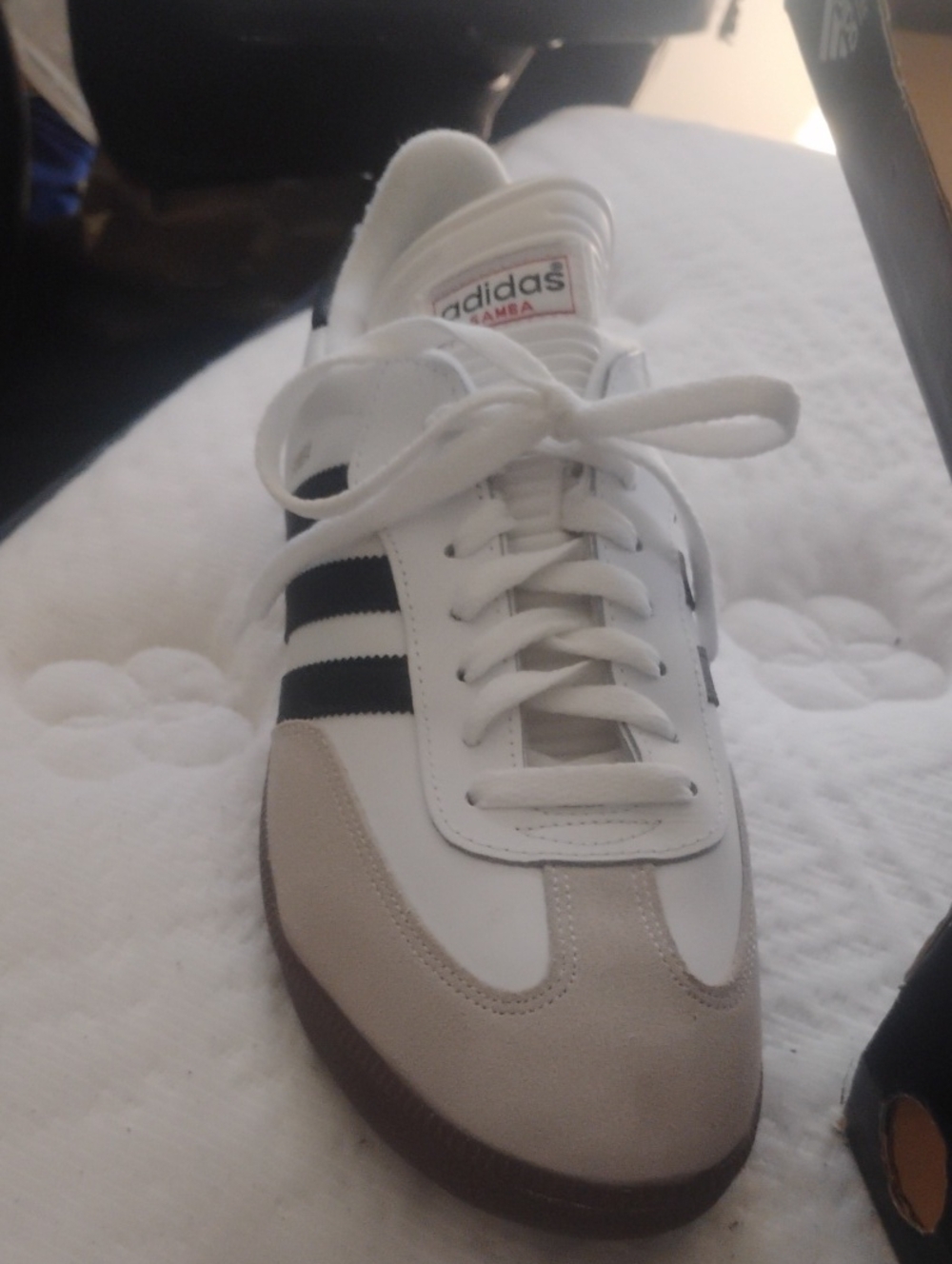 adidas White Black Tan Samba Low-Top Sneakers